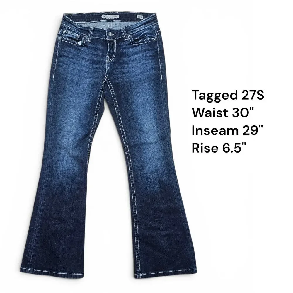 BKE PAYTON Bootcut Women's Jeans 27S Dark Wash Stretch Low Rise Western Casual